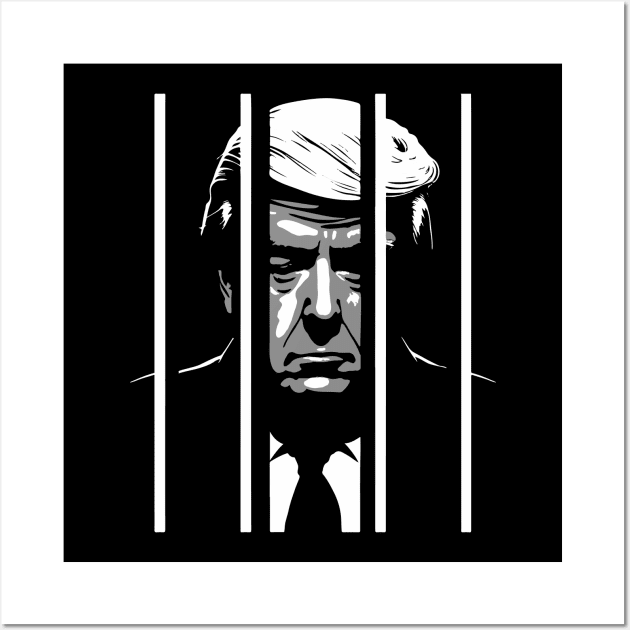 Trump Behind Bars Wall Art by tommartinart